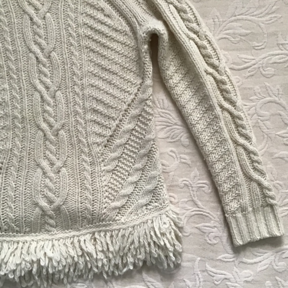 Women’s Banana Republic Cream Cable Knit Sweater - Picture 5 of 8